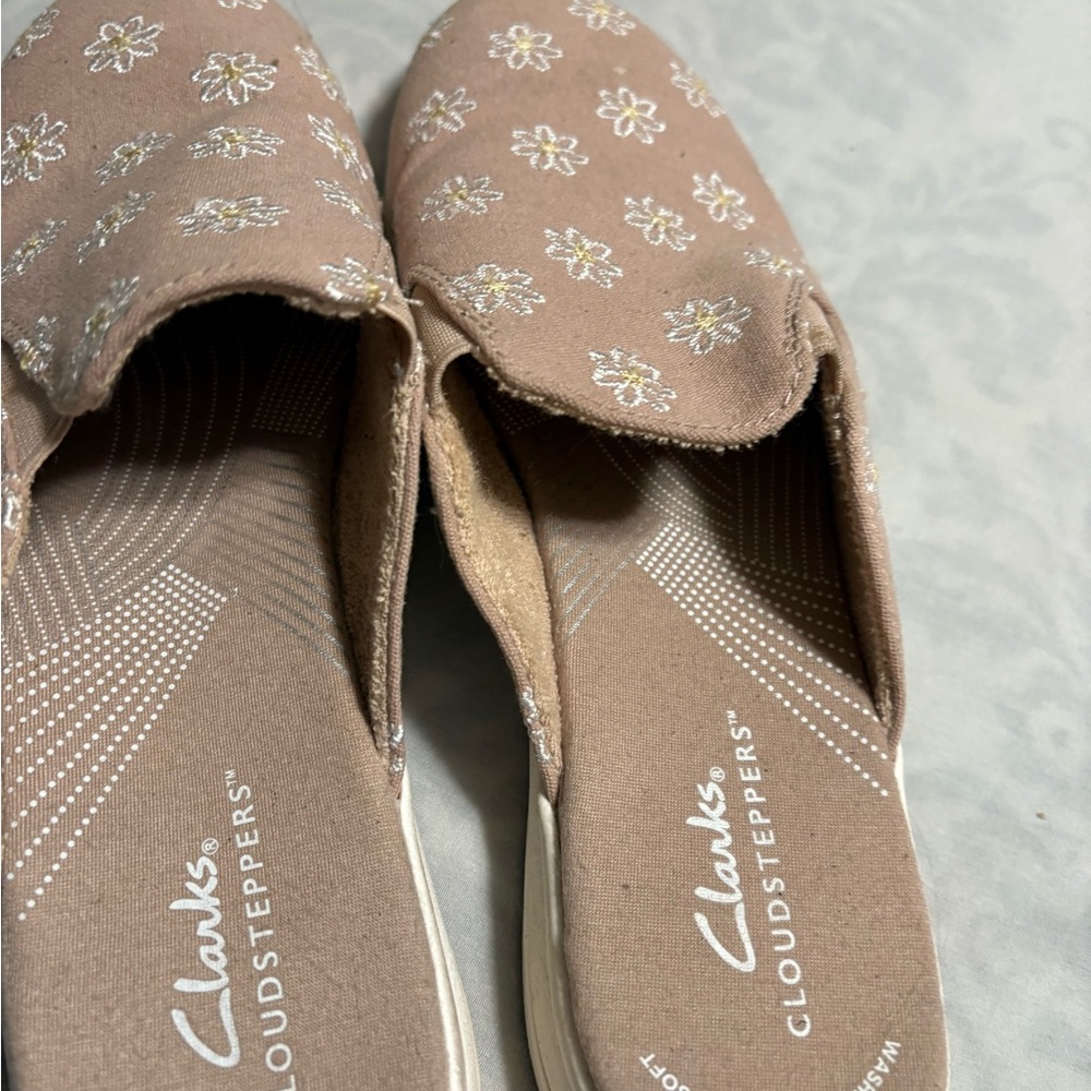 Clarks Women's Tan Slip-On Shoes - Picture 6 of 8